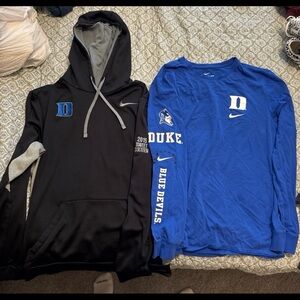 Nike Men's Black Hoodie & Royal Blue Long Sleeve Duo - Duke Blue Devils